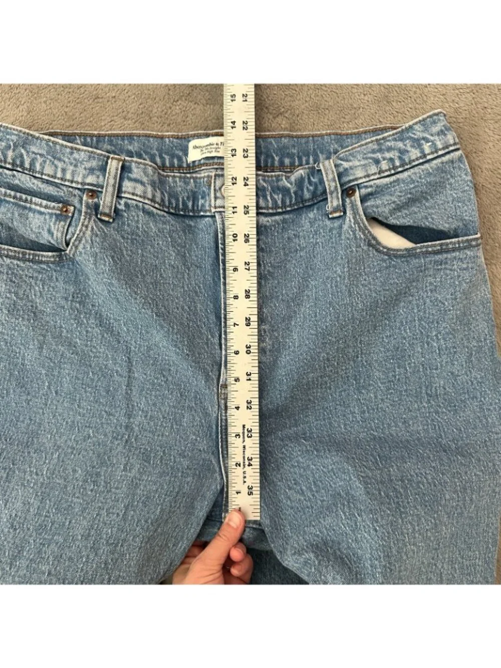 Abercrombie & Fitch The 90s Straight Ultra High Rise Jeans 33 16 Short